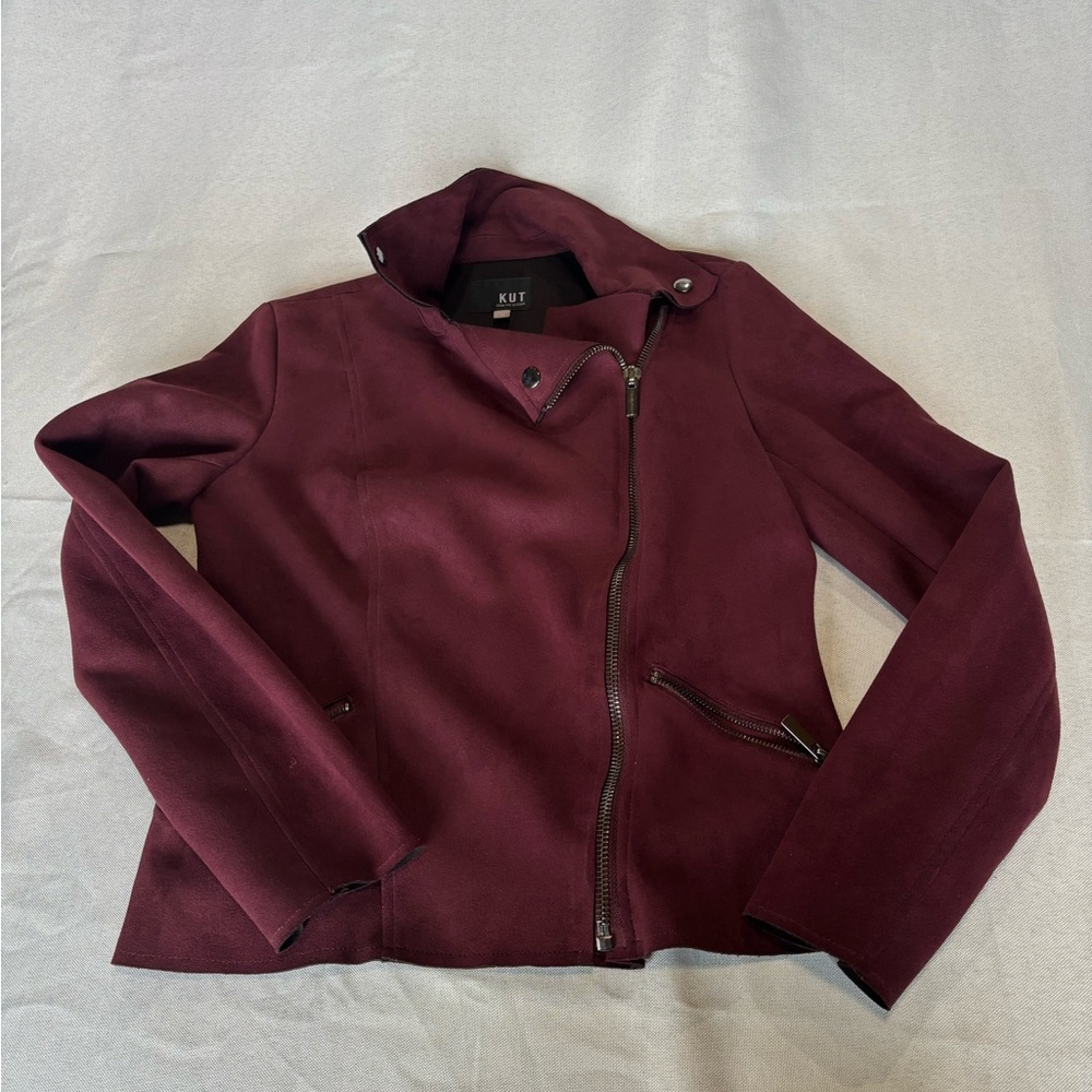 Kut from the Kloth Maroon Faux Suede Jacket - Picture 4 of 5